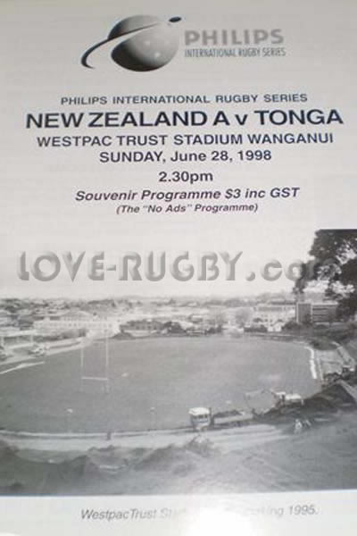 1998 New Zealand A v Tonga  Rugby Programme